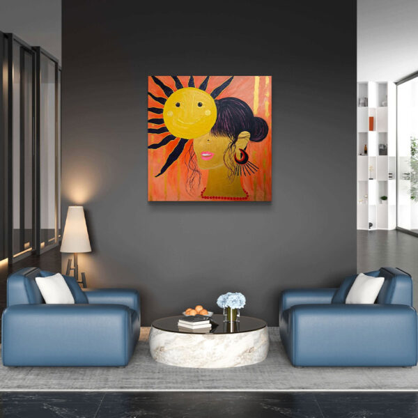 “Let the positivity shine through you, let the sun be your guidance.” (100 x 100cm) - Image 2