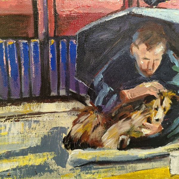 Homeless Man with His Dog (50 x 40cm) - Image 3