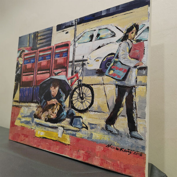 Homeless Man with His Dog (50 x 40cm) - Image 6
