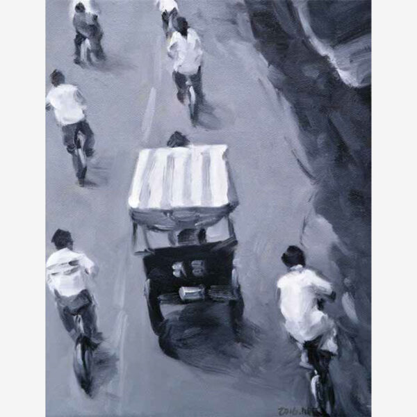 Cycling (29 x 39cm) - SOLD